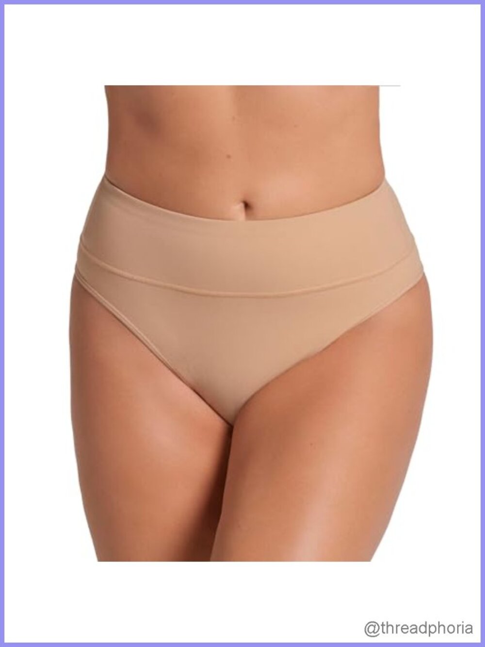 High-Waisted Seamless Shapewear Thong Panty Tummy Control Women's Underwear